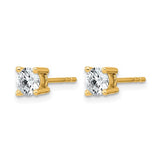 .75 ct. TCW Round Brilliant Cut Lab Grown Diamond Stud Earrings in 14K Gold