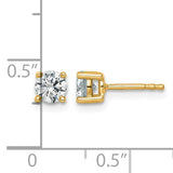 .75 ct. TCW Round Brilliant Cut Lab Grown Diamond Stud Earrings in 14K Gold