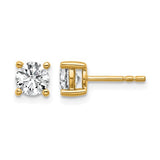 1 ct. TCW Round Brilliant Cut Lab Grown Diamond Stud Earrings 14K Gold