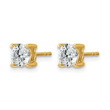 1 ct. TCW Round Brilliant Cut Lab Grown Diamond Stud Earrings 14K Gold