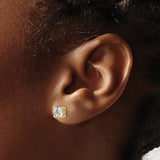 1 ct. TCW Round Brilliant Cut Lab Grown Diamond Stud Earrings 14K Gold