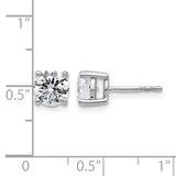 2 ct. TCW Round Brilliant Lab Grown Diamond Stud Earrings in Platinum