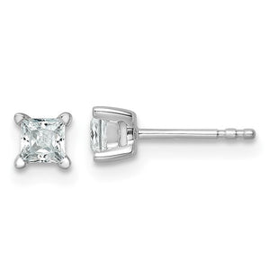 Princess Cut Lab Grown Diamond Stud Earrings .50 TCW in 14K Gold