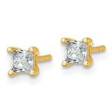 Princess Cut Lab Grown Diamond Stud Earrings .50 TCW in 14K Gold