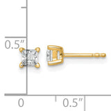 Princess Cut Lab Grown Diamond Stud Earrings .50 TCW in 14K Gold