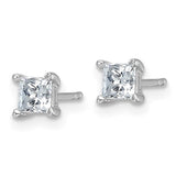 Princess Cut Lab Grown Diamond Stud Earrings .75 TCW in 14K Gold