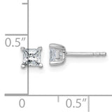 Princess Cut Lab Grown Diamond Stud Earrings .75 TCW in 14K Gold