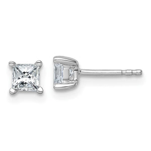 Princess Cut Lab Grown Diamond Stud Earrings .75 TCW in 14K Gold