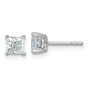 Princess Cut Lab Grown Diamond Stud Earrings 1.00 Ct. TCW in 14K Gold