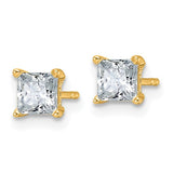 Princess Cut Lab Grown Diamond Stud Earrings 1.00 Ct. TCW in 14K Gold