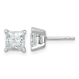 Princess Cut Lab Grown Diamond Stud Earrings 2.00 Ct. TCW in 14K Gold