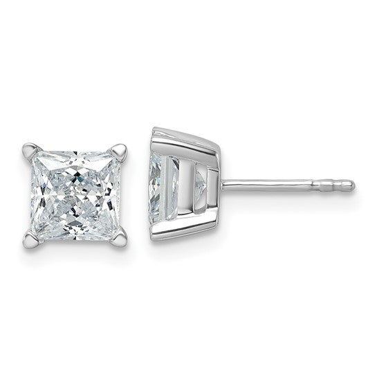 Princess Cut Lab Grown Diamond Stud Earrings 3.00 Ct. TCW in 14K Gold