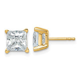 Princess Cut Lab Grown Diamond Stud Earrings 6.00 Ct. TCW in 14K Gold