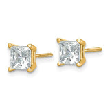 Princess Cut Lab Grown Diamond Stud Earrings 3.00 Ct. TCW in 14K Gold