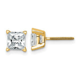 Princess Cut Lab Grown Diamond Stud Earrings 3.00 Ct. TCW in 14K Gold