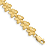 Plumeria Flower Hawaiian Gold Bracelet in 14K Yellow Gold