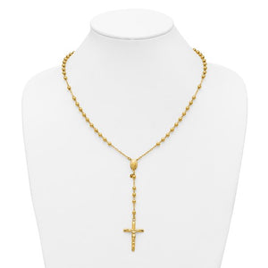 Rosary Necklace Guadalupe Center 14K Yellow Gold Plated 17" or 20"