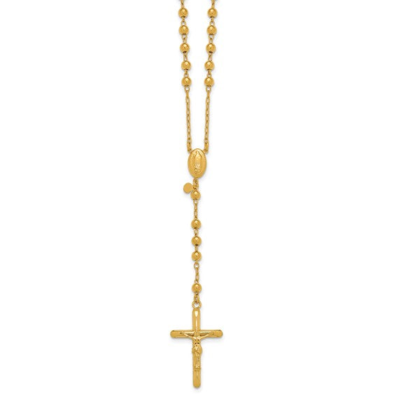Rosary Necklace Guadalupe Center 14K Yellow Gold Plated 17