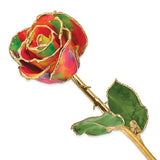 24K Gold Trimmed Aurora Neon Rainbow Rose - Roxx Fine Jewelry
