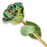 Forever® Rose 24K Gold Trimmed Blue and Yellow Zebra Print Rose
