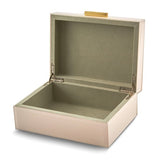 "Arrossire" Blush Pink Wood Contemporary Jewelry Box with Lacquered Finish
