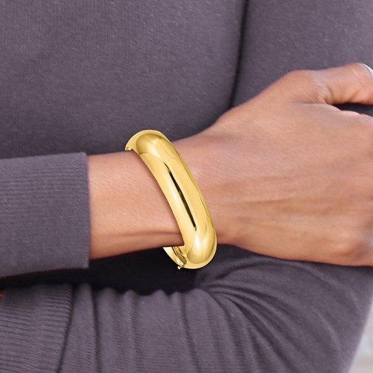 17mm Half Round Highly Polished Hinged Bangle Bracelet 11/16