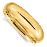 17mm Half Round Highly Polished Hinged Bangle Bracelet 11/16" in 14K Yellow Gold - Roxx Fine Jewelry