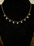 Multi Gemstone Linear Station Earrings in 14K Yellow Gold