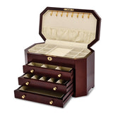 Jewelry Chest Matte Mahogany with Gold Tone Hardware