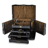 Jewelry Chest "Frangelica" Rich Walnut Burl Wood with Gold Tone Hardware
