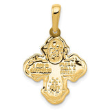 Gothic Four Way Cross Medal in 10K or 14K Yellow Gold - Roxx Fine Jewelry