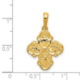 Gothic Four Way Cross Medal in 10K or 14K Yellow Gold - Roxx Fine Jewelry