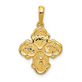 Gothic Four Way Cross Medal in 10K or 14K Yellow Gold - Roxx Fine Jewelry