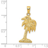 Tropical Palm Tree Pendants - 2 Sizes in 14K Gold