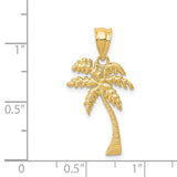 Palm Tree Pendant in 14K Yellow Gold
