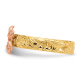 Plumeria Flower Hawaiian Gold Midi Ring in 14K Rose and Yellow Gold