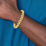 Men's Square Double Link 9.7mm Bracelet in 14K Yellow Gold