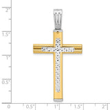 Leslie's Large Two-Tone Modern Cross Pendant in 14K Yellow Gold