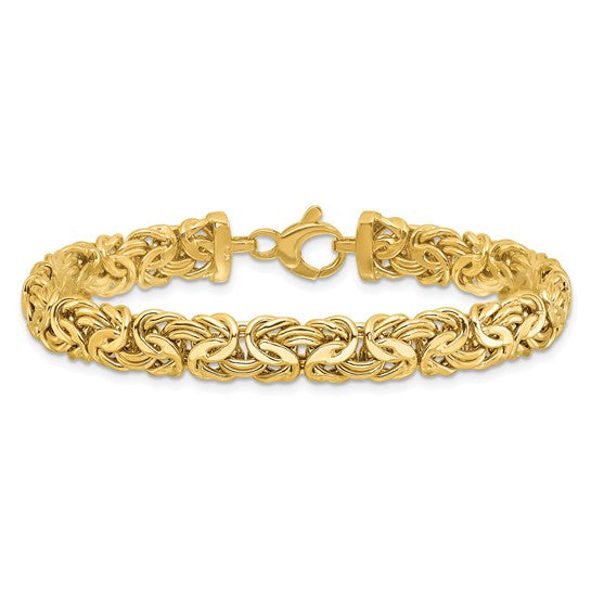 8mm Byzantine Bracelet in 14K Yellow Gold