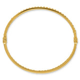Etruscan Beaded Hinged Bangle Bracelet 6.5mm in 14K Yellow Gold