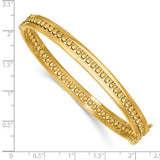 Etruscan Beaded Hinged Bangle Bracelet 6.5mm in 14K Yellow Gold
