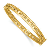 Etruscan Beaded Hinged Bangle Bracelet 6.5mm in 14K Yellow Gold