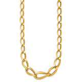 Janus Elongated Curb Chain Status Necklace in 14K Yellow Gold