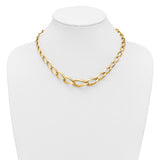 Janus Elongated Curb Chain Status Necklace in 14K Yellow Gold