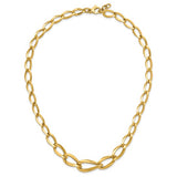 Janus Elongated Curb Chain Status Necklace in 14K Yellow Gold