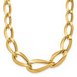 Janus Elongated Curb Chain Status Necklace in 14K Yellow Gold