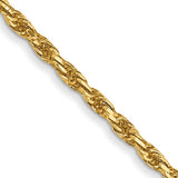 1.3mm Diamond Cut Twisted Rope Pendant Chain in 14K Yellow Gold