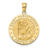 St. Christopher Medal 4 Sizes in 14K Yellow Gold