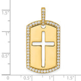 True Origin® Dog Tag .79 Ct. TCW Diamond Outline Cross Pendant in 14K White or Yellow Gold