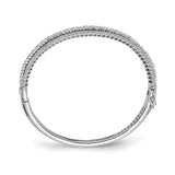 Sterling Shimmer™ Triple Row CZ Hinged Bangle Bracelet